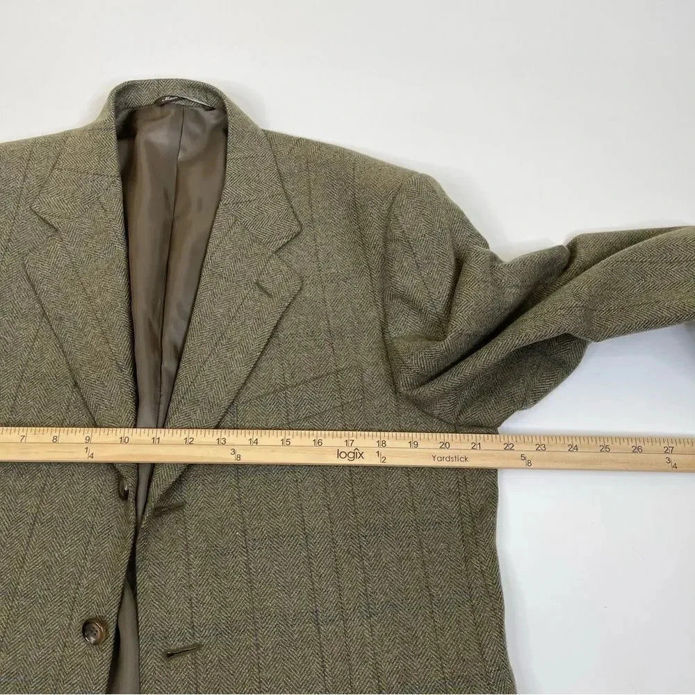 Canali Herringbone Mens Cashmere Blazer 50C - Picture 15 of 16